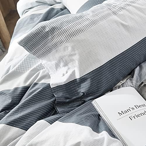 HighBuy Striped Duvet Cover Set 3 Pieces Full Cotton