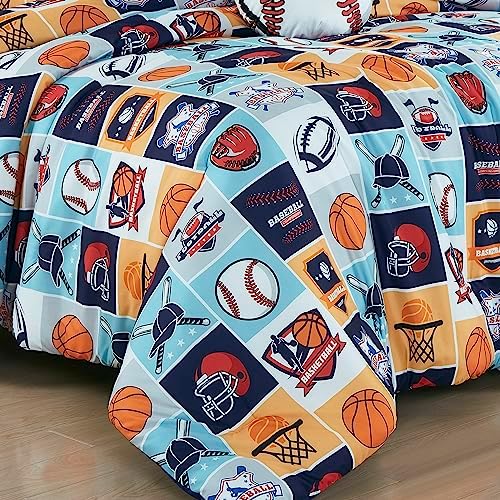 Chezmoi Collection 4-Piece Sports Bedding Comforter Set for Kids