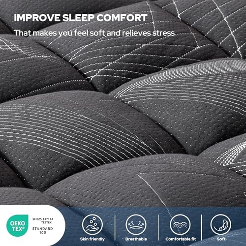BEDLORE King Mattress Topper Bamboo Viscose 6-18 Inch Deep Pocket
