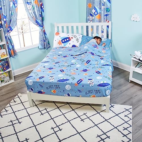 EVERYDAY KIDS Galaxy Rocket Twin Sheet Set