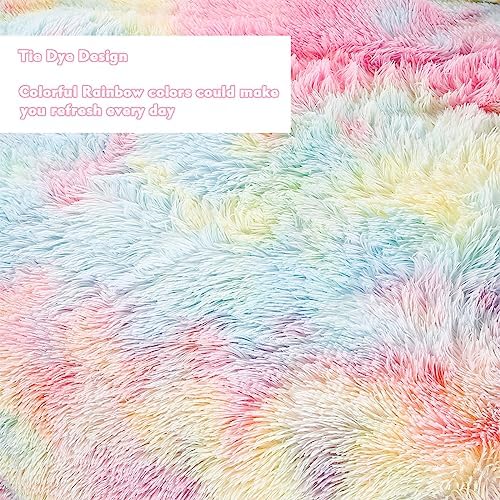 PERFEMET Pink Plush Shaggy Comforter Set 3 Piece